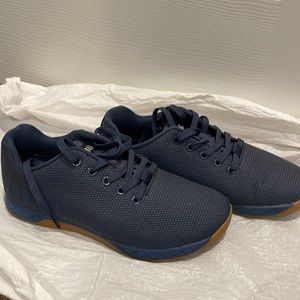 No bull super fabric trainers. Solid blue with a blue and gumshoe sole.